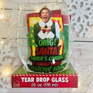 🎅 Buddy the ELF Stemless Glass & Elf Wine Topper